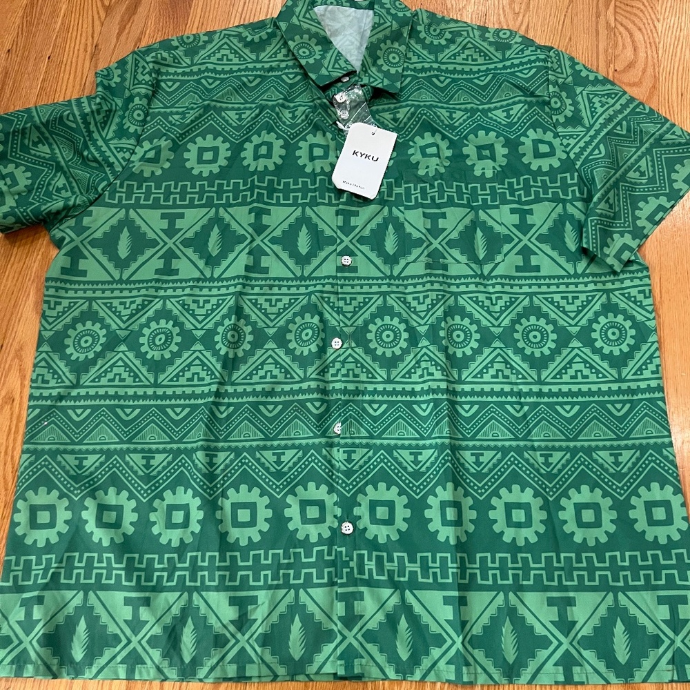 green button down shirt